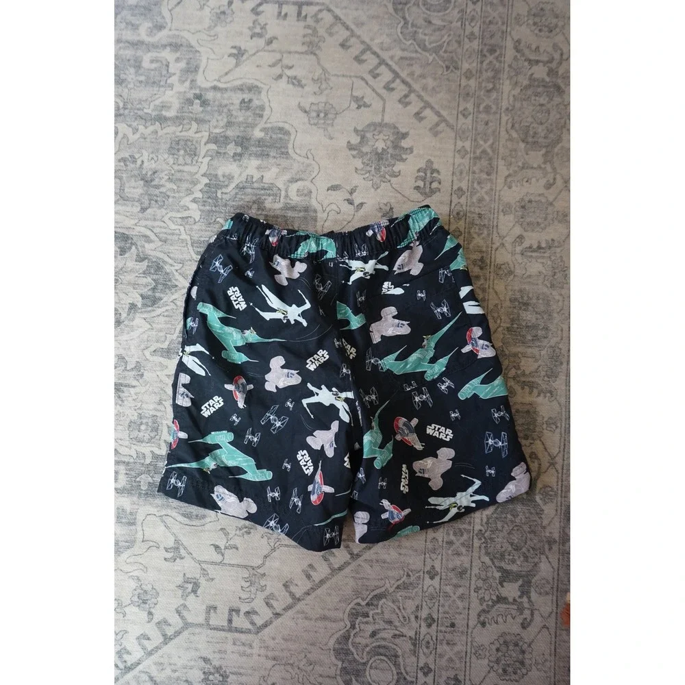Hanna Andersson Star Wars Swim Trunks Galactic Starship Print Black Size 8 130cm